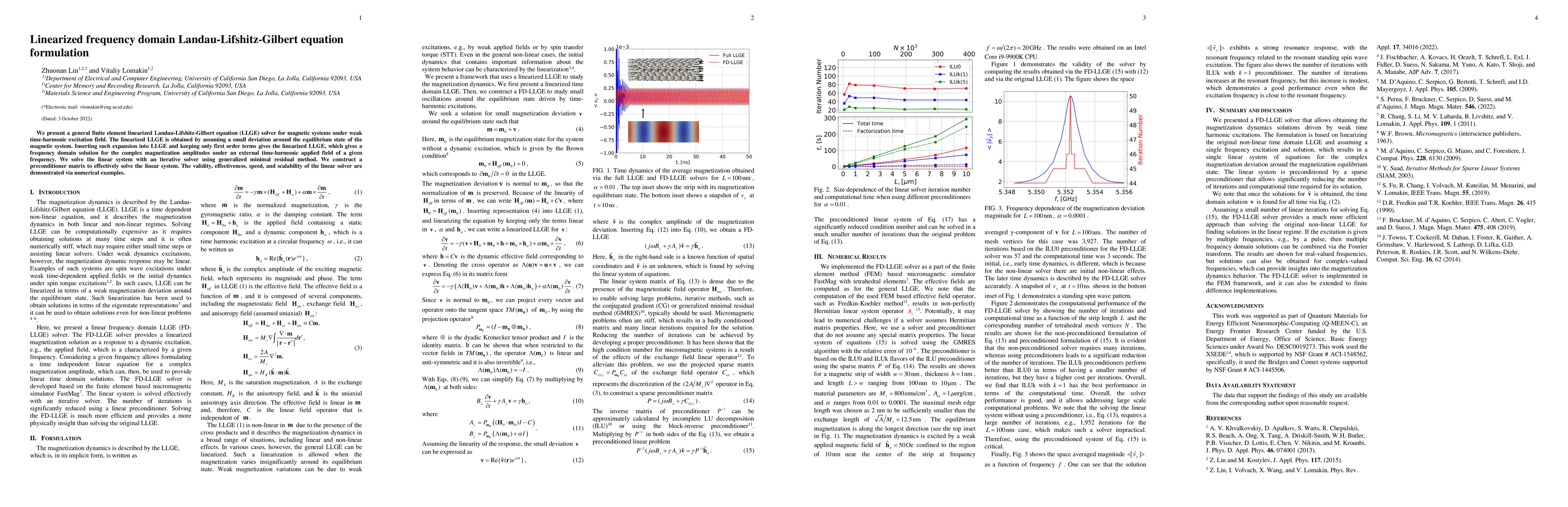 Thumbnail for Linearized frequency domain Landau-Lifshitz-Gilbert equation formulation