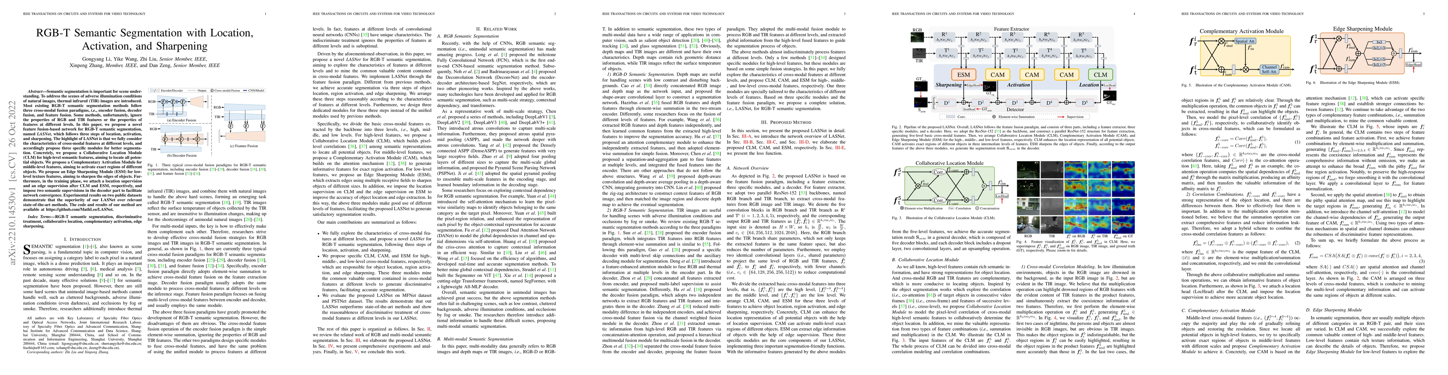 Thumbnail for RGB-T Semantic Segmentation with Location, Activation, and Sharpening