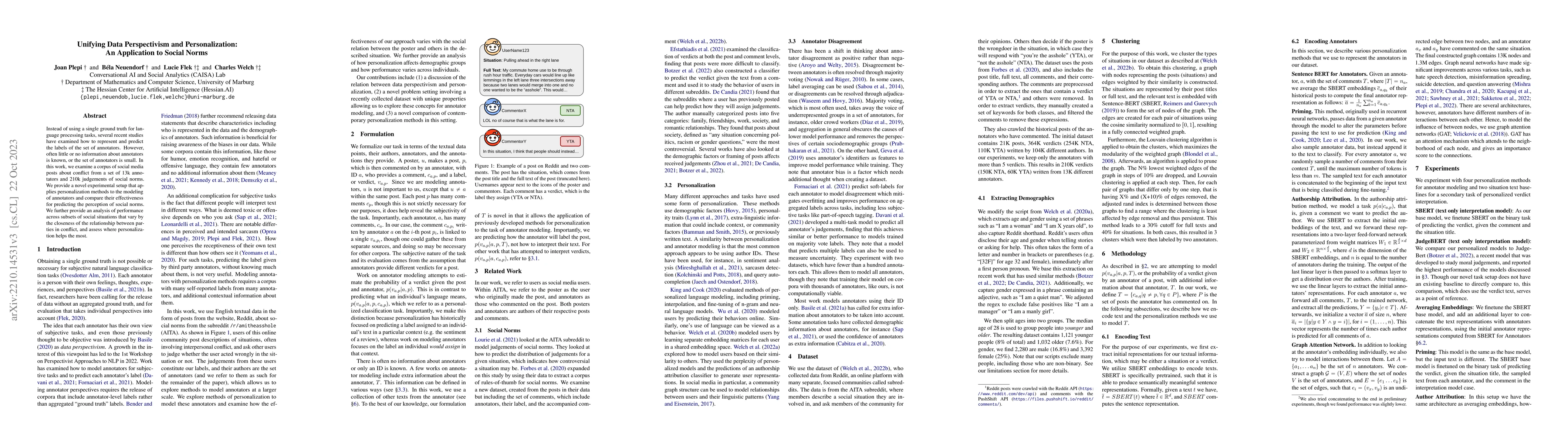Thumbnail for Unifying Data Perspectivism and Personalization: An Application to
  Social Norms