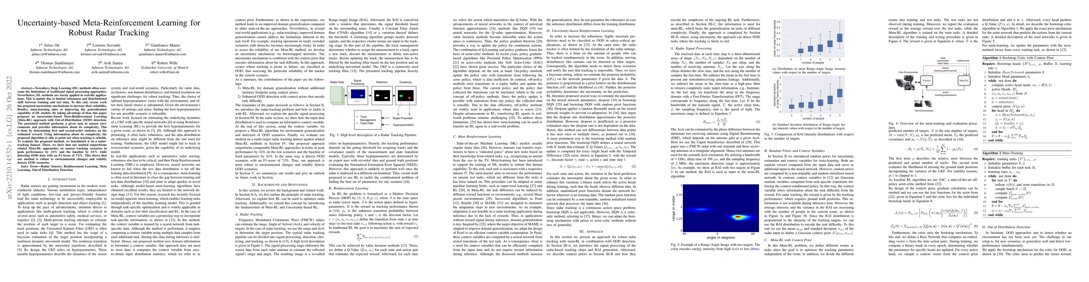 Thumbnail for Uncertainty-based Meta-Reinforcement Learning for Robust Radar Tracking