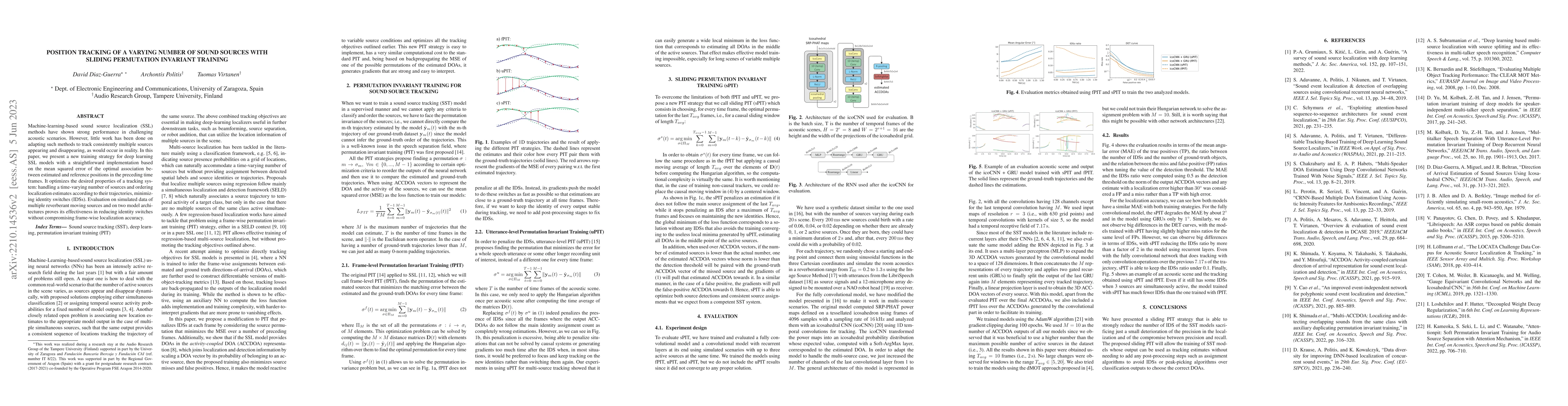 Thumbnail for Position tracking of a varying number of sound sources with sliding
  permutation invariant training
