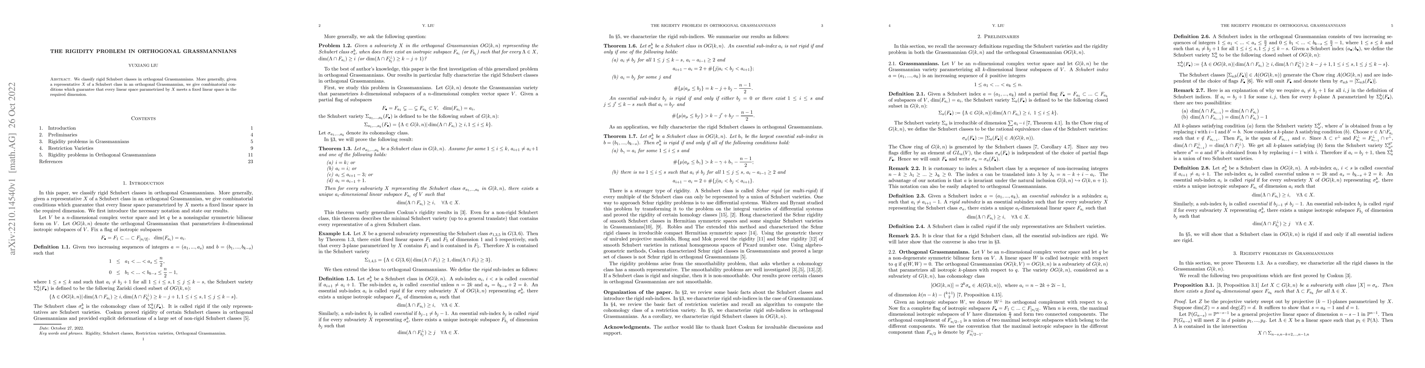 Thumbnail for The Rigidity Problem in Orthogonal Grassmannians