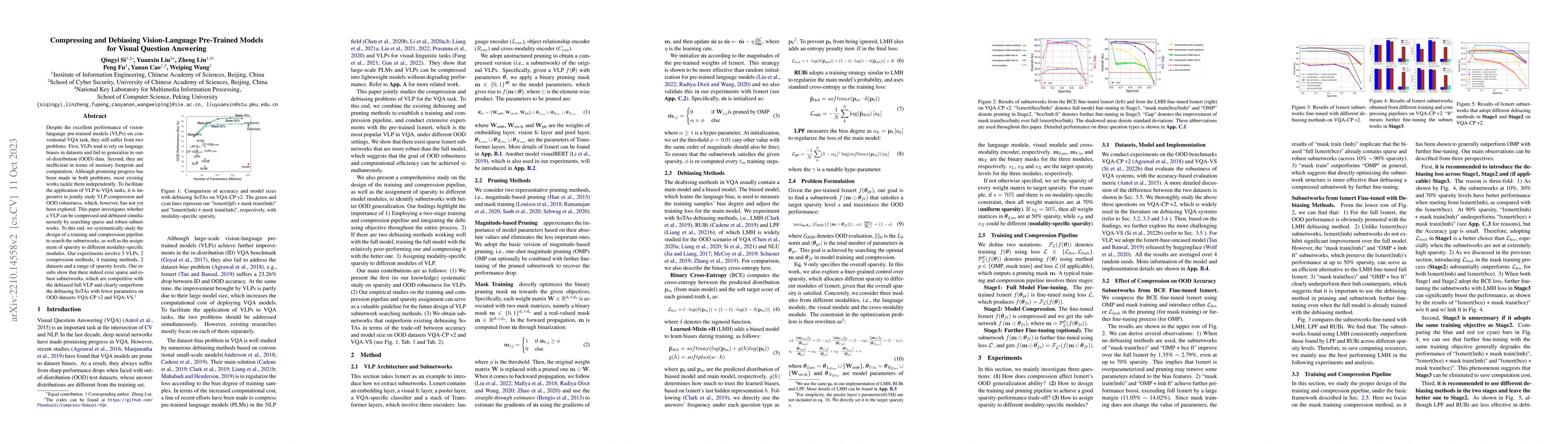 Thumbnail for Compressing And Debiasing Vision-Language Pre-Trained Models for Visual
  Question Answering