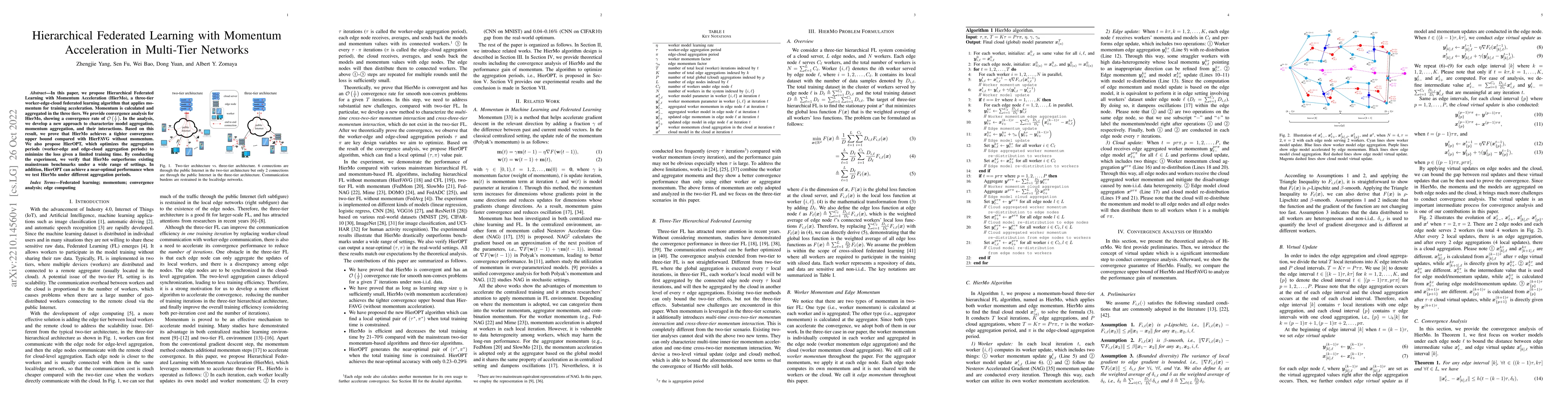 Thumbnail for Hierarchical Federated Learning with Momentum Acceleration in Multi-Tier
  Networks