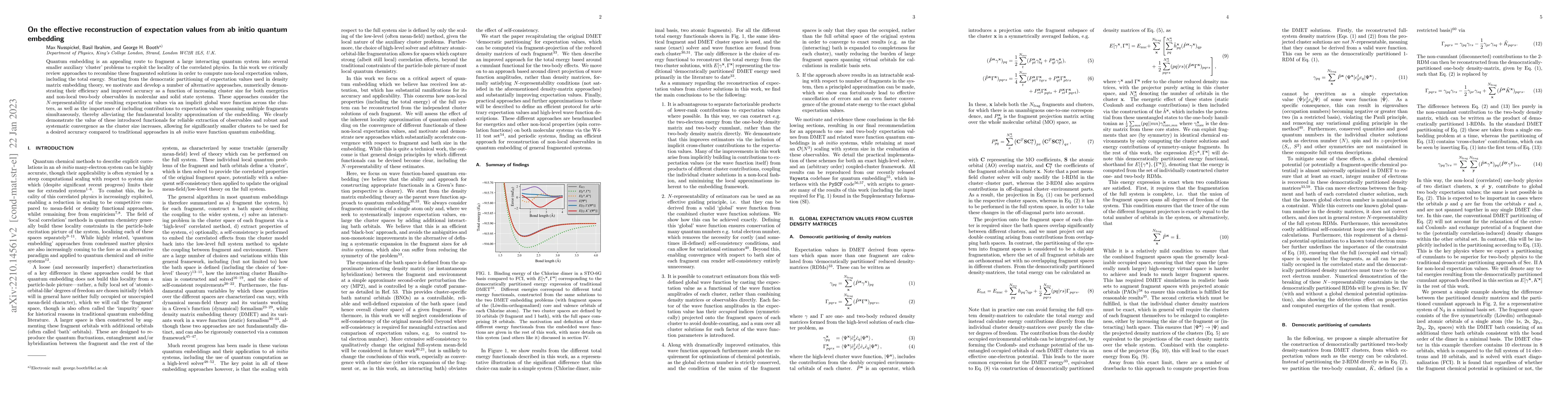 Thumbnail for On the effective reconstruction of expectation values from ab initio
  quantum embedding
