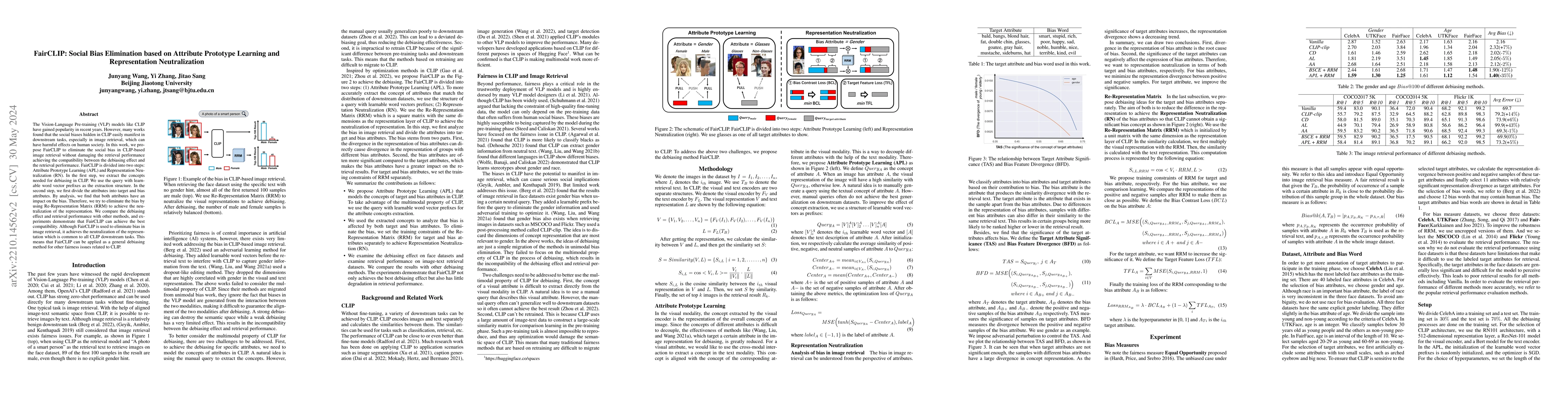 Thumbnail for FairCLIP: Social Bias Elimination based on Attribute Prototype Learning
  and Representation Neutralization