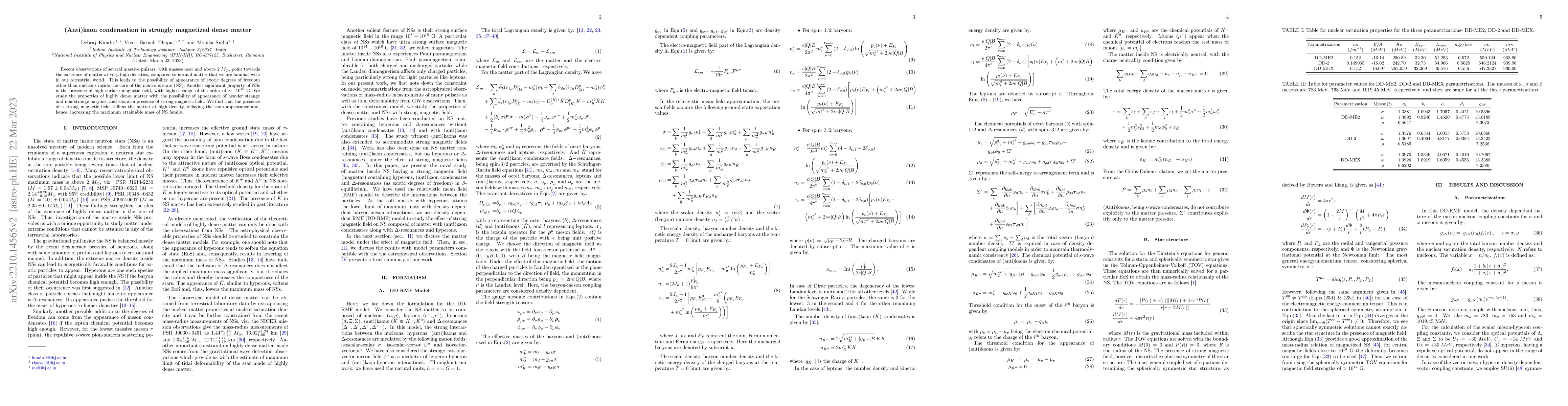 Thumbnail for (Anti)kaon condensation in strongly magnetized dense matter