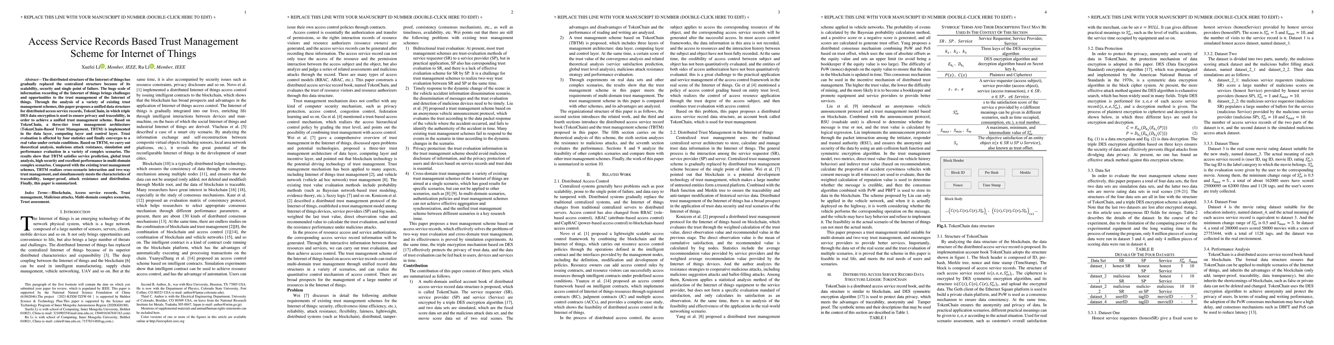 Thumbnail for Access Service Records Based Trust Management Scheme for Internet of
  Things