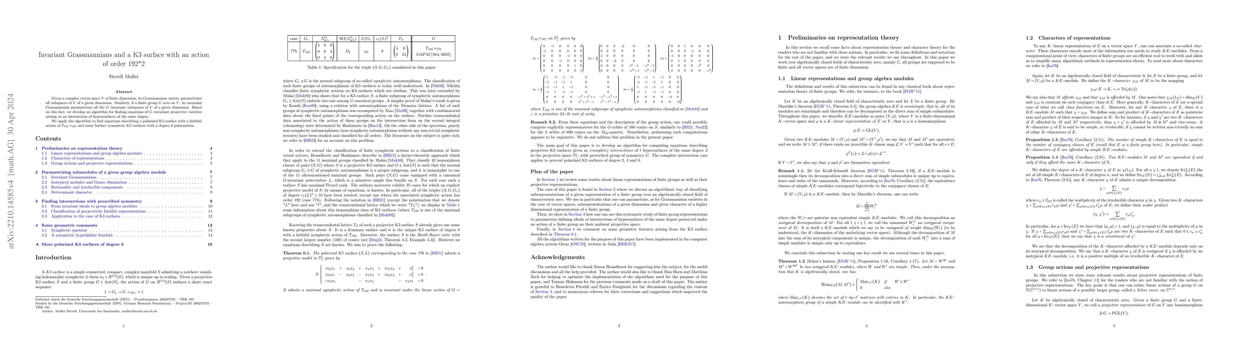 Thumbnail for Invariant Grassmannians and a K3 surface with an action of order 192*2