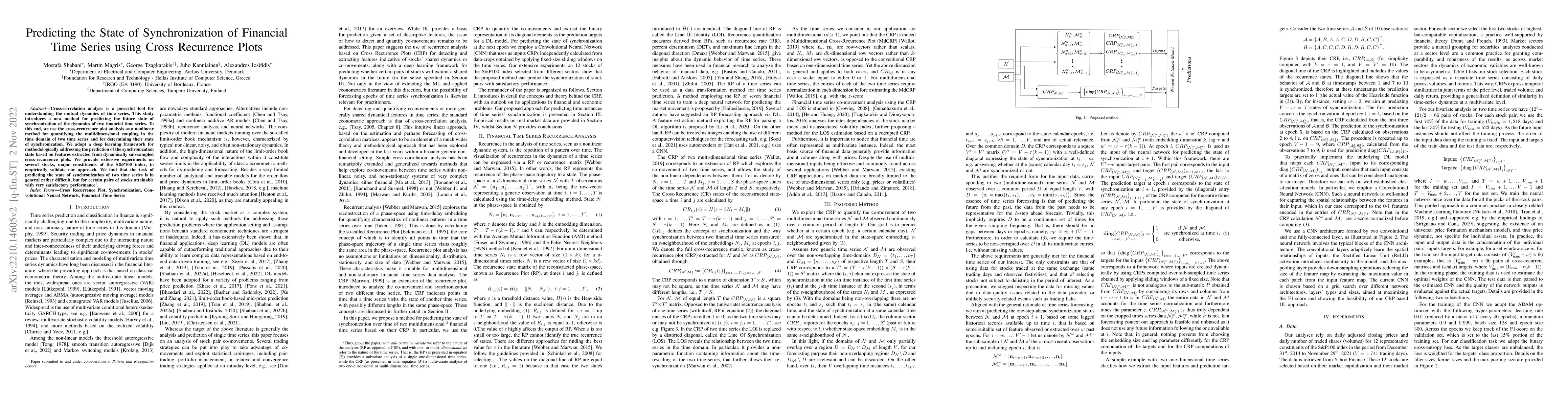 Thumbnail for Predicting the State of Synchronization of Financial Time Series using
  Cross Recurrence Plots