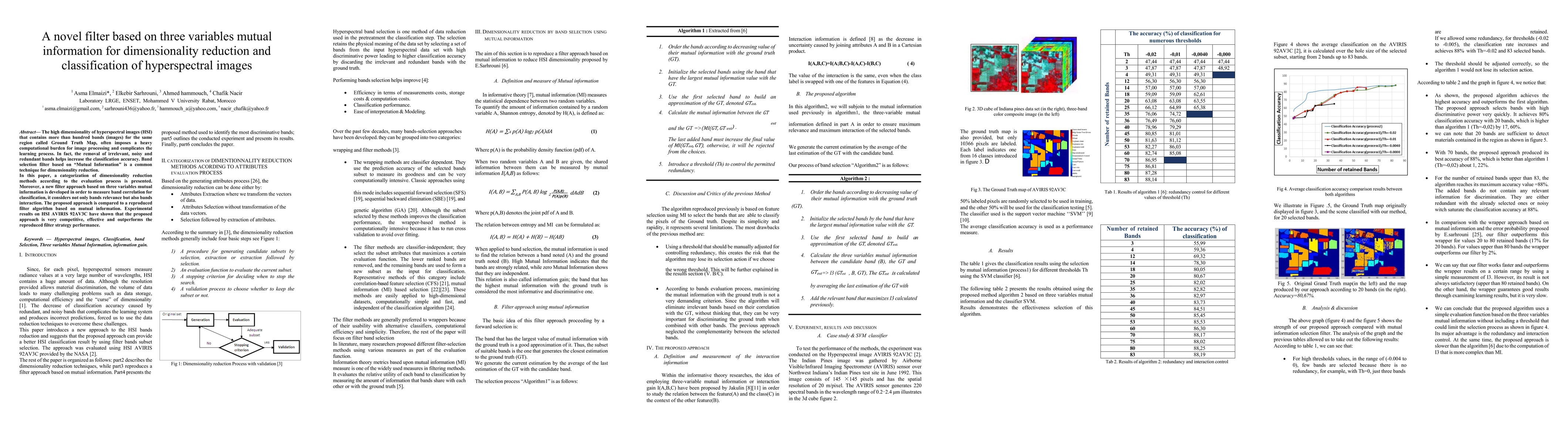 Thumbnail for A novel filter based on three variables mutual information for
  dimensionality reduction and classification of hyperspectral images