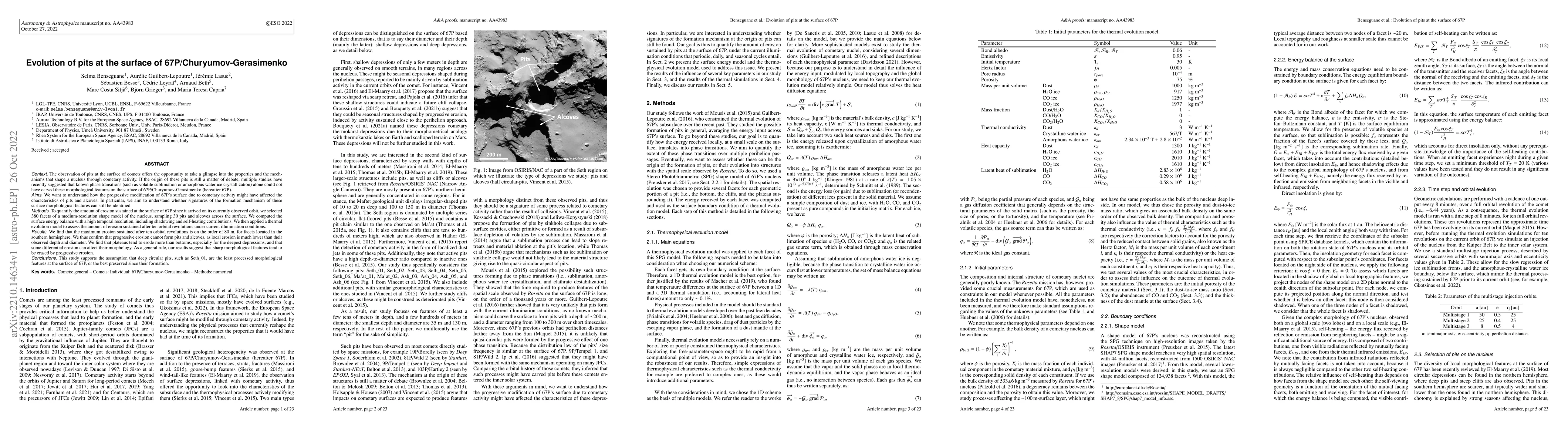 Thumbnail for Evolution of pits at the surface of 67P/Churyumov-Gerasimenko