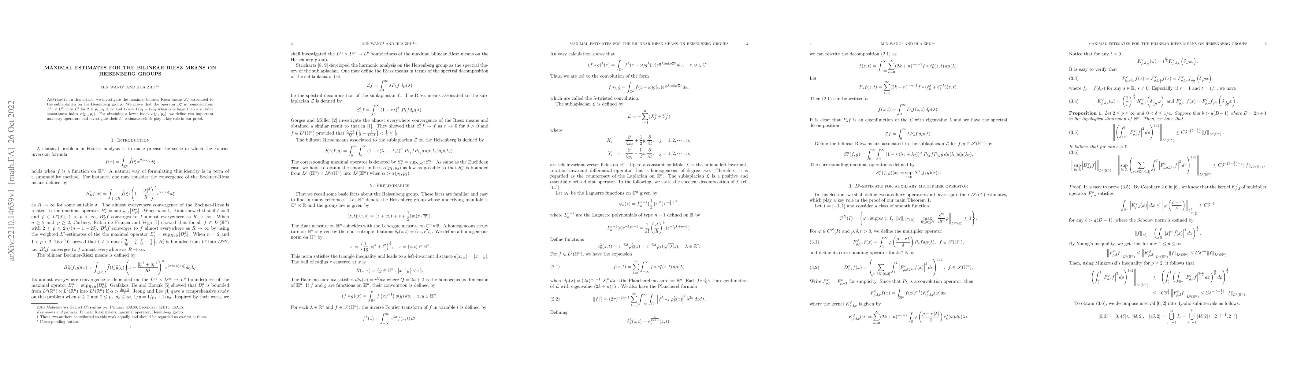 Thumbnail for Maximal estimates for the bilinear Riesz means on Heisenberg groups