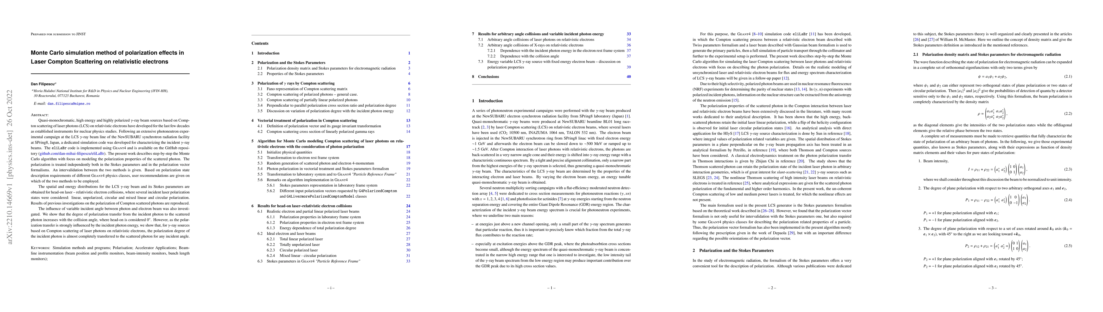 Thumbnail for Monte Carlo simulation method of polarization effects in Laser Compton
  Scattering on relativistic electrons