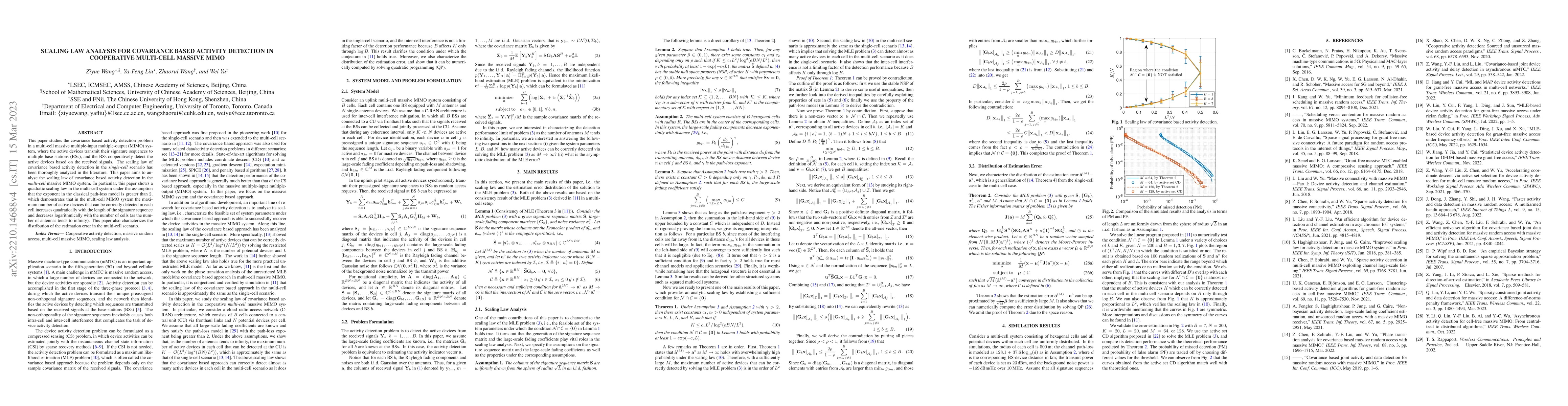 Thumbnail for Scaling Law Analysis for Covariance Based Activity Detection in
  Cooperative Multi-Cell Massive MIMO