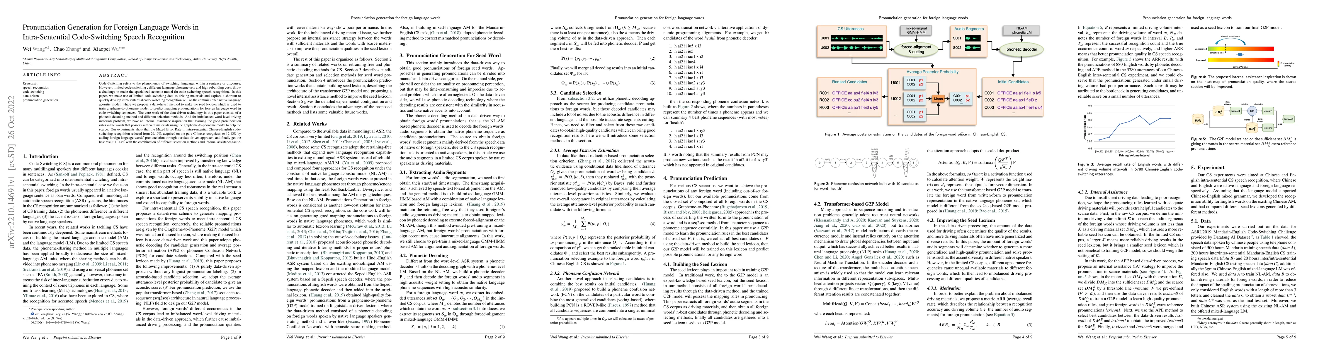 Thumbnail for Pronunciation Generation for Foreign Language Words in Intra-Sentential
  Code-Switching Speech Recognition