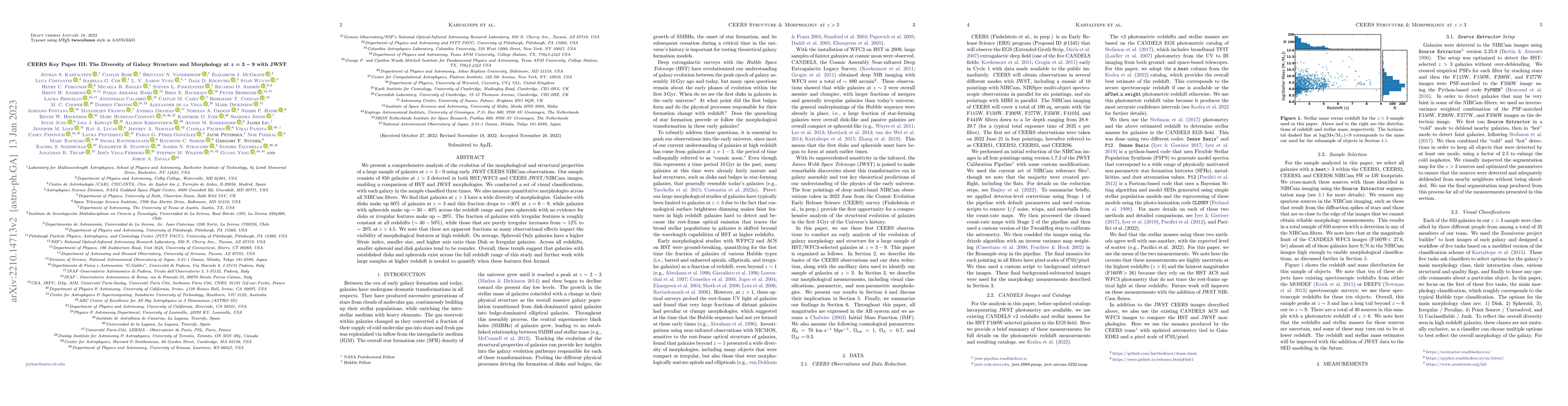 Thumbnail for CEERS Key Paper III: The Diversity of Galaxy Structure and Morphology at
  z=3-9 with JWST