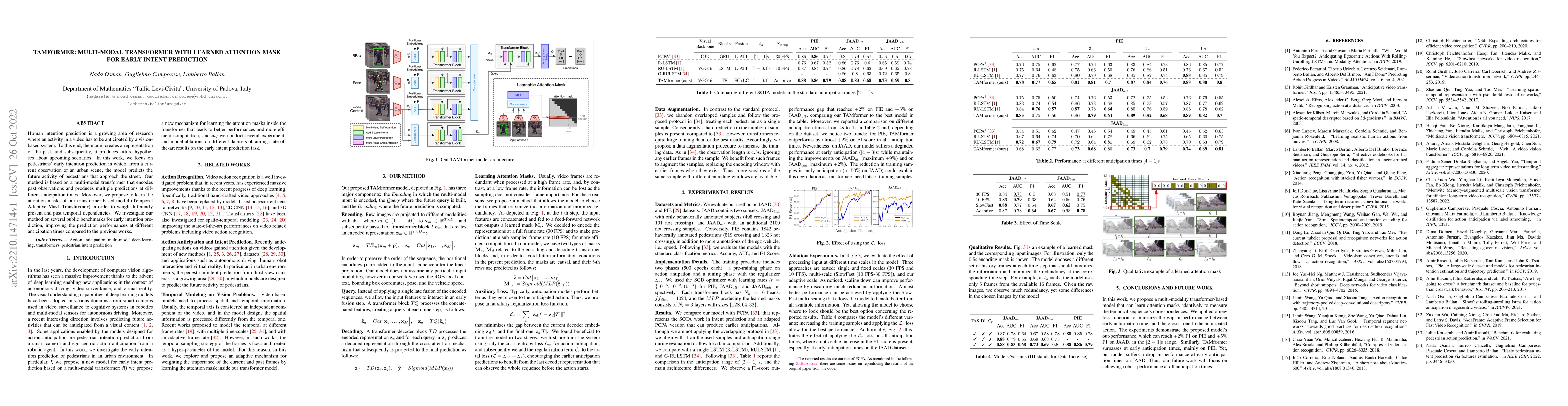Thumbnail for TAMFormer: Multi-Modal Transformer with Learned Attention Mask for Early
  Intent Prediction