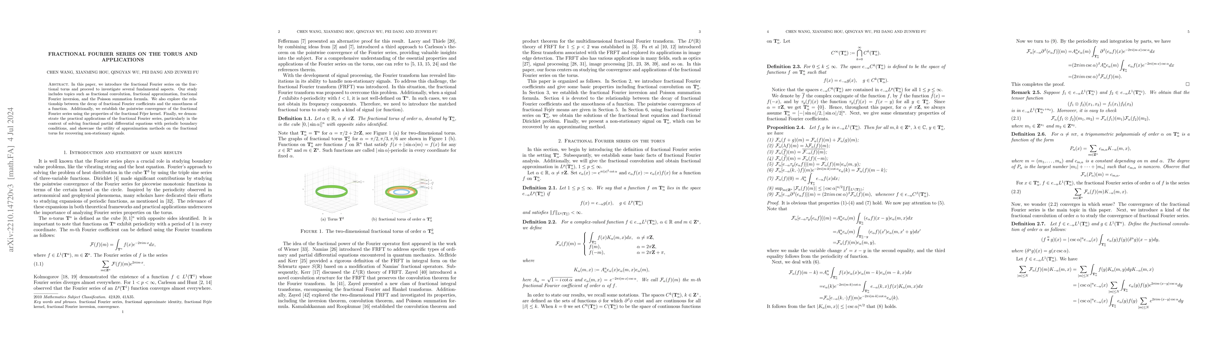Thumbnail for Convergence of fractional Fourier series on the torus and applications