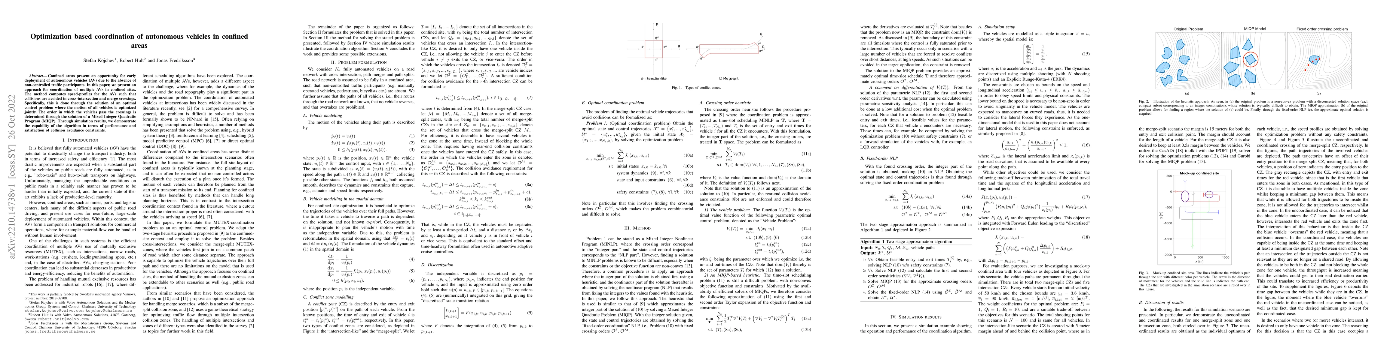 Thumbnail for Optimization based coordination of autonomous vehicles in confined areas