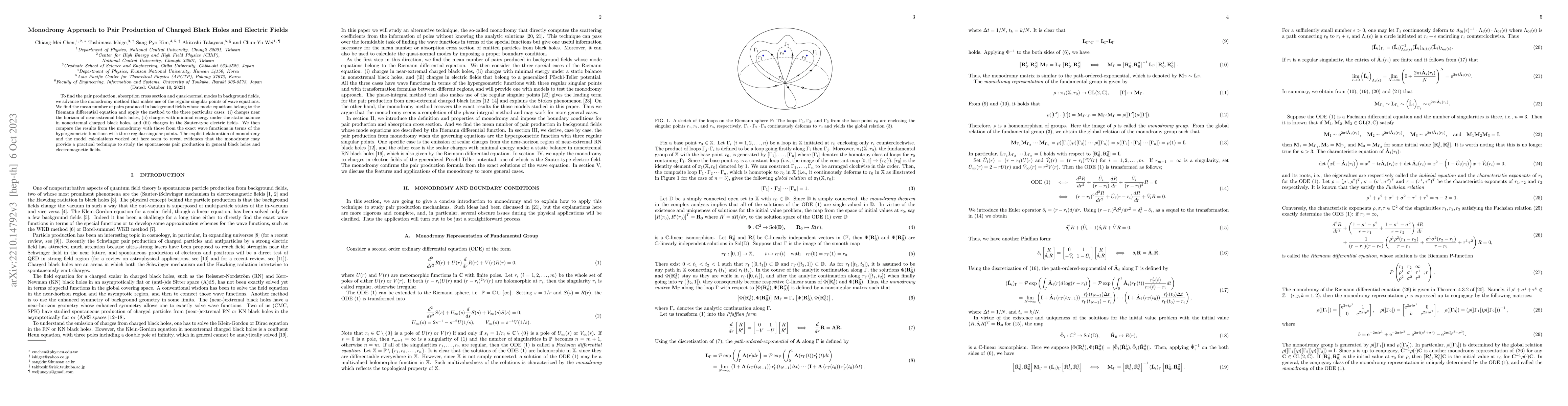 Thumbnail for Monodromy Approach to Pair Production of Charged Black Holes and
  Electric Fields