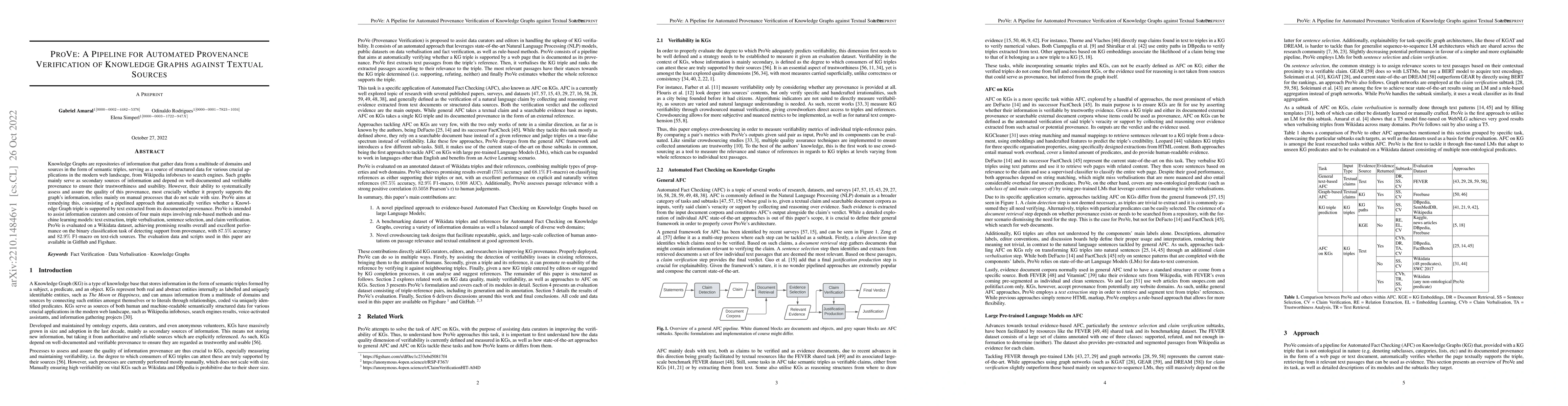 Thumbnail for ProVe: A Pipeline for Automated Provenance Verification of Knowledge
  Graphs against Textual Sources