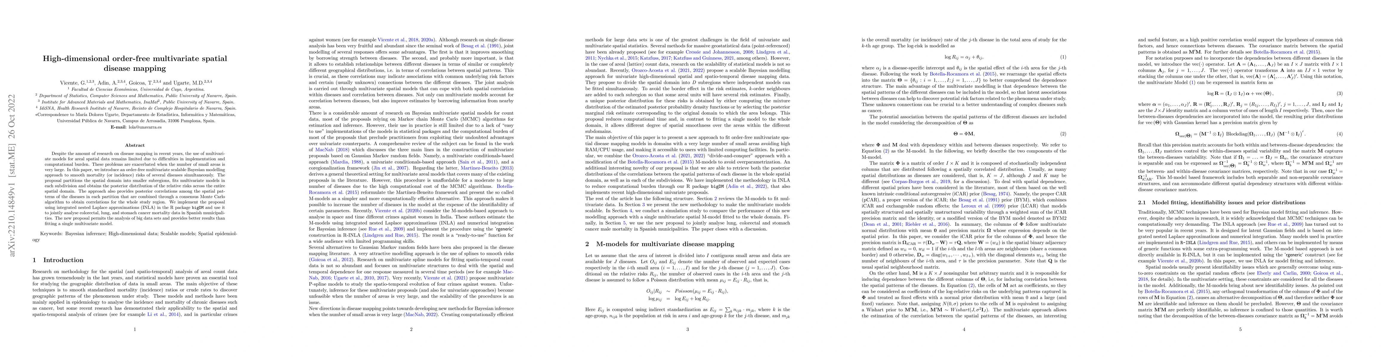 Thumbnail for High-dimensional order-free multivariate spatial disease mapping