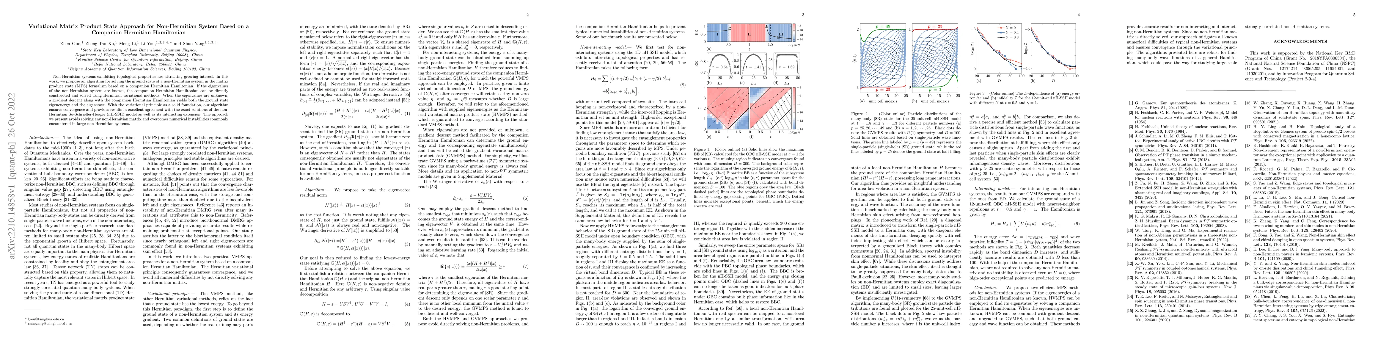 Thumbnail for Variational Matrix Product State Approach for Non-Hermitian System Based
  on a Companion Hermitian Hamiltonian