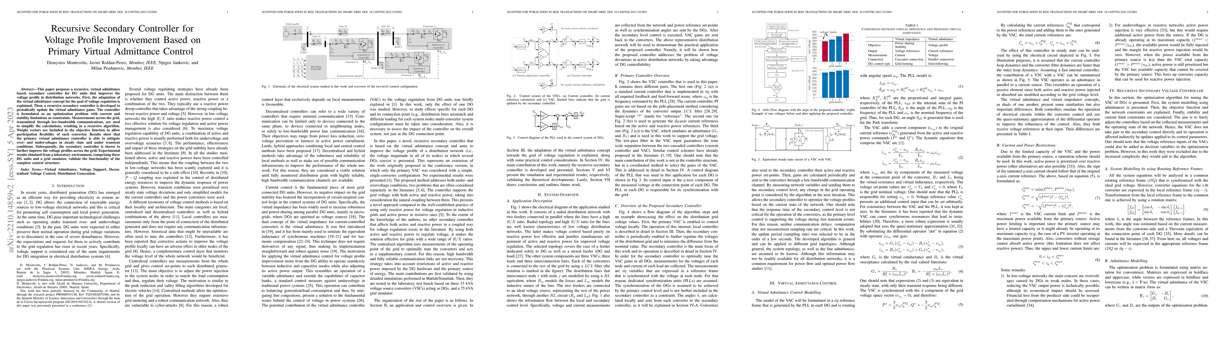 Thumbnail for Recursive Secondary Controller for Voltage Profile Improvement Based on
  Primary Virtual Admittance Control