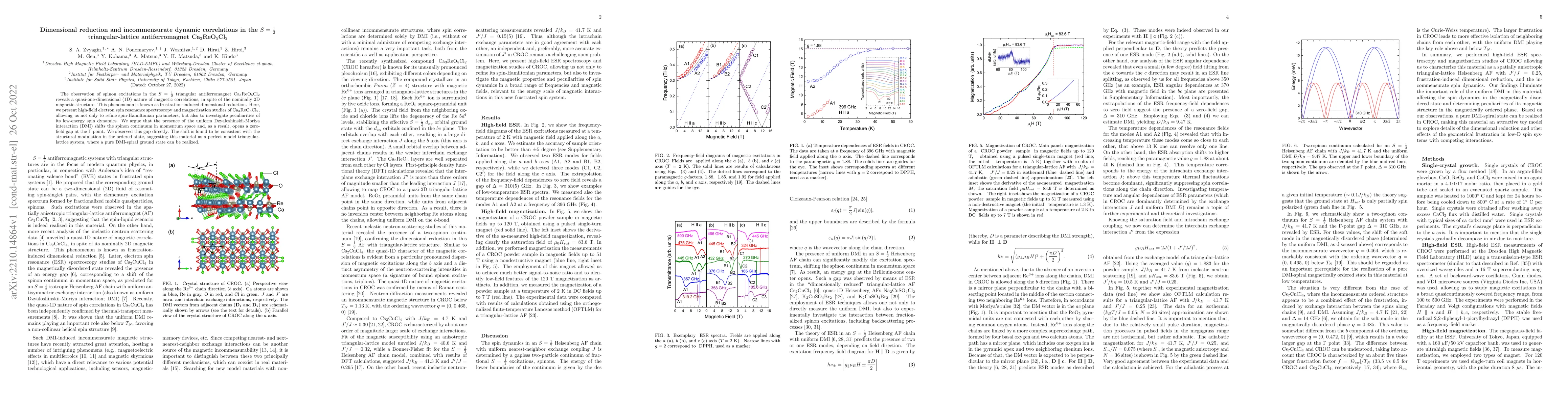 Thumbnail for Dimensional reduction and incommensurate dynamic correlations in the
  $S=\frac{1}{2}$ triangular-lattice antiferromagnet Ca$_3$ReO$_5$Cl$_2$