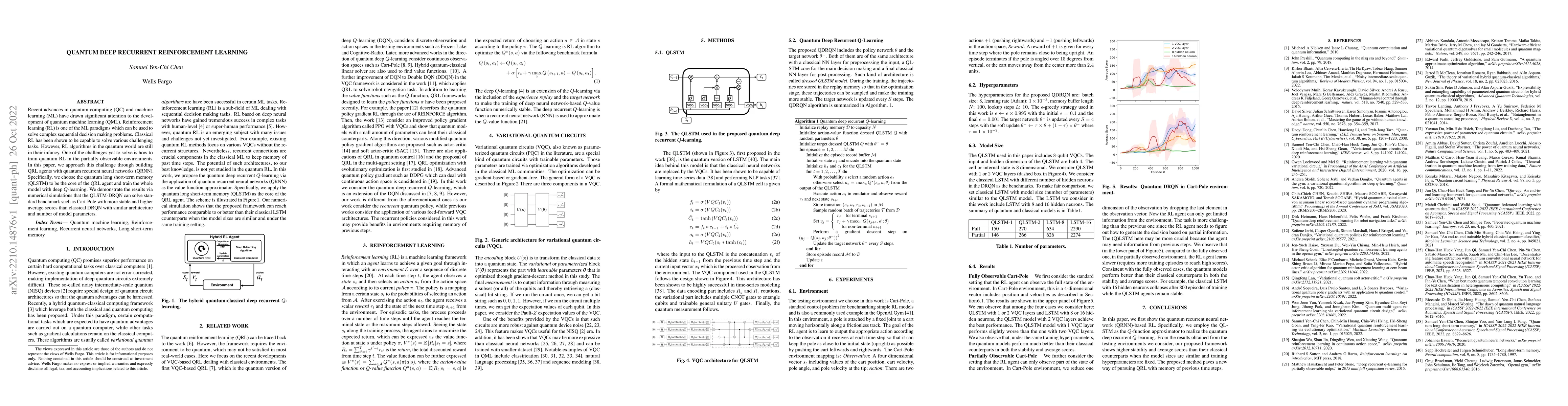Thumbnail for Quantum deep recurrent reinforcement learning