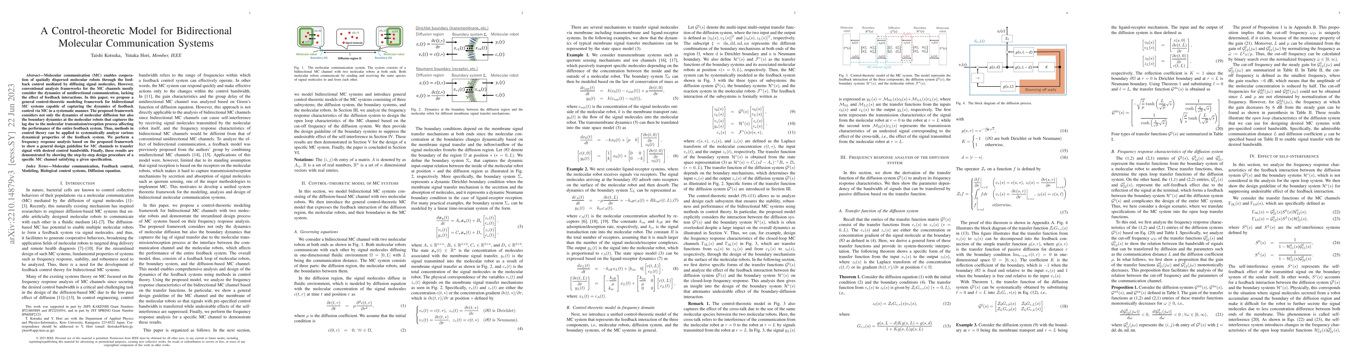 Thumbnail for A Control-theoretic Model for Bidirectional Molecular Communication
  Systems