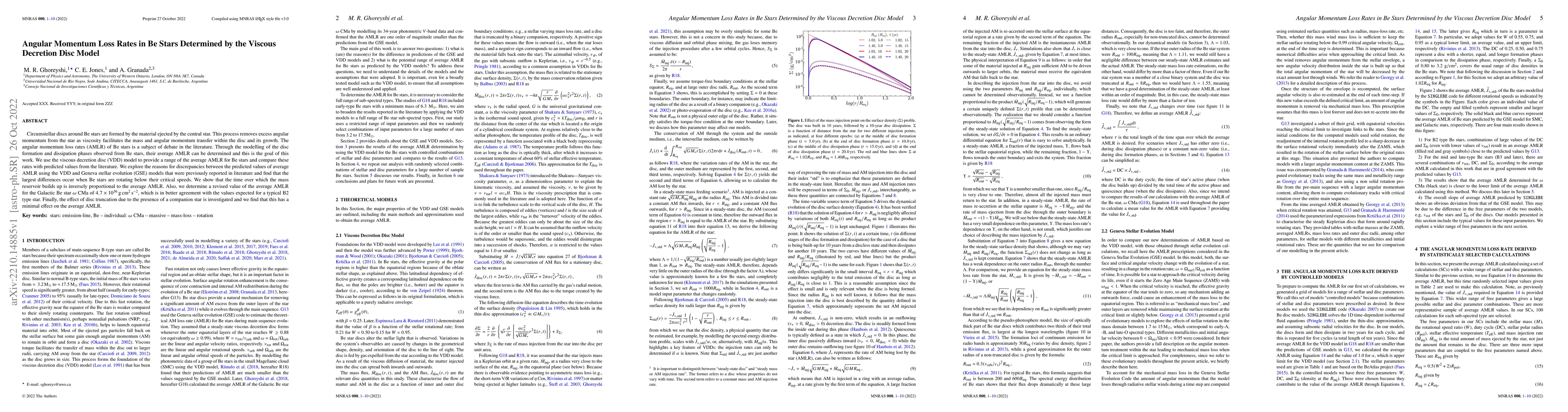 Thumbnail for Angular Momentum Loss Rates in Be Stars Determined by the Viscous
  Decretion Disc Model