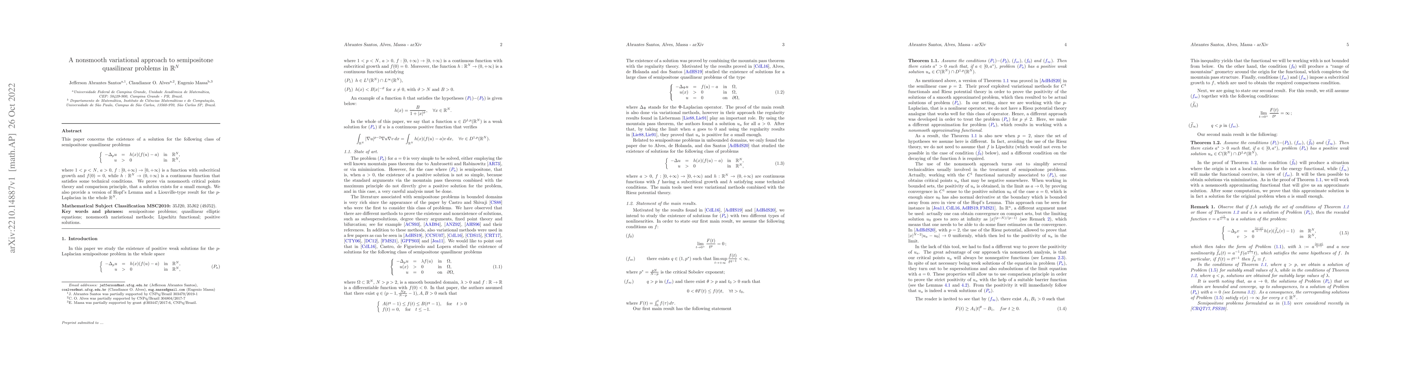 Thumbnail for A nonsmooth variational approach to semipositone quasilinear problems in
  $\mathbb{R}^N$