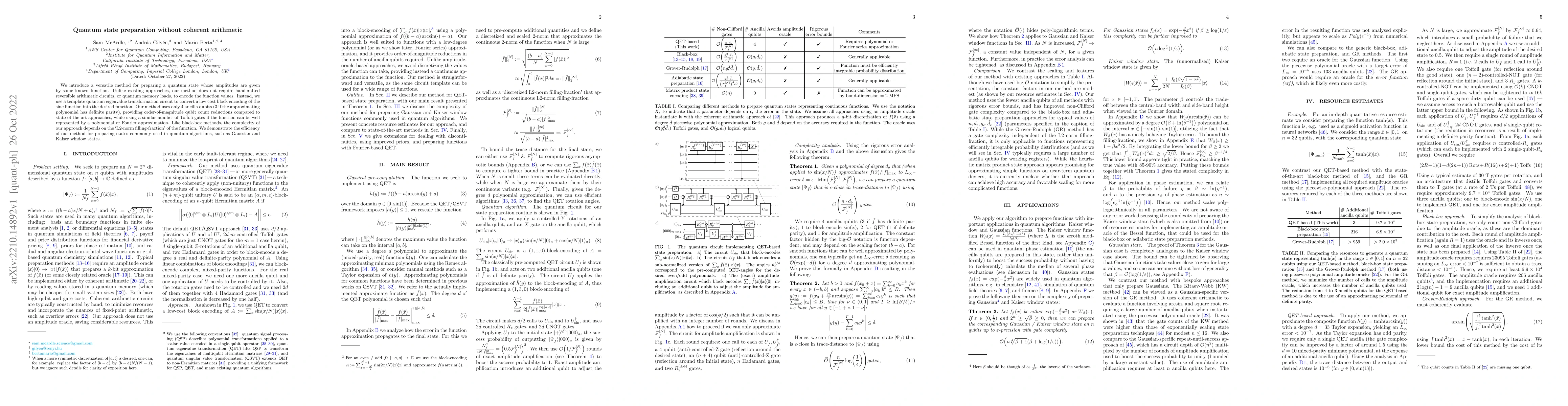Thumbnail for Quantum state preparation without coherent arithmetic