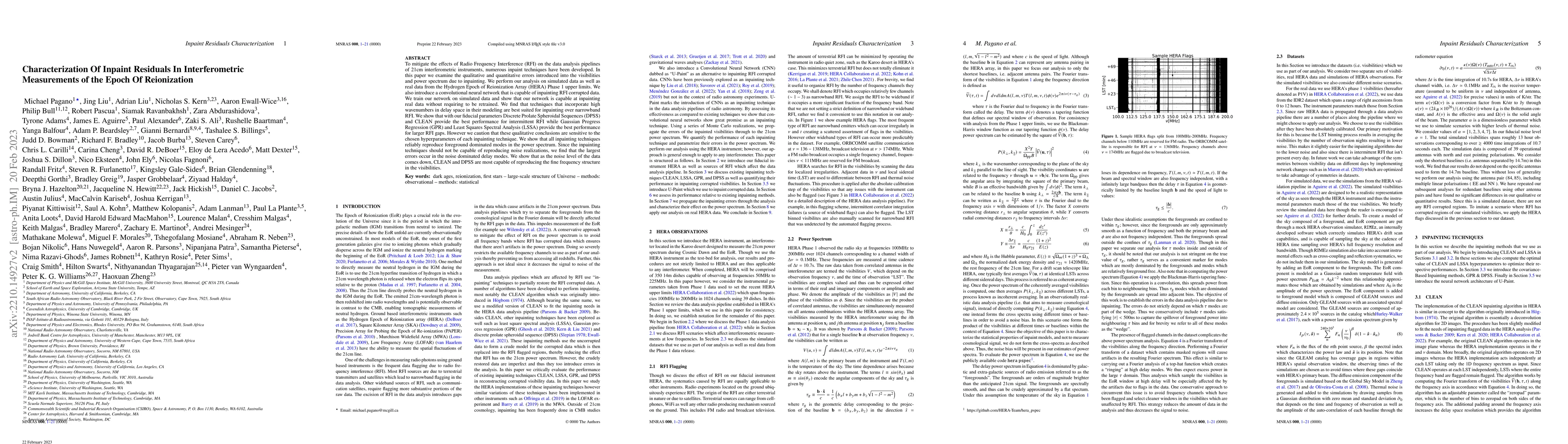 Thumbnail for Characterization Of Inpaint Residuals In Interferometric Measurements of
  the Epoch Of Reionization
