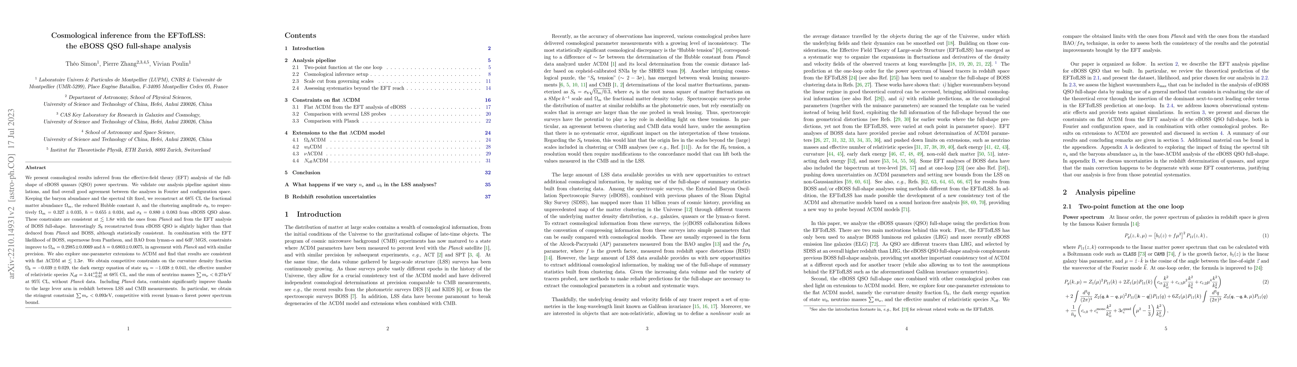 Thumbnail for Cosmological inference from the EFTofLSS: the eBOSS QSO full-shape
  analysis