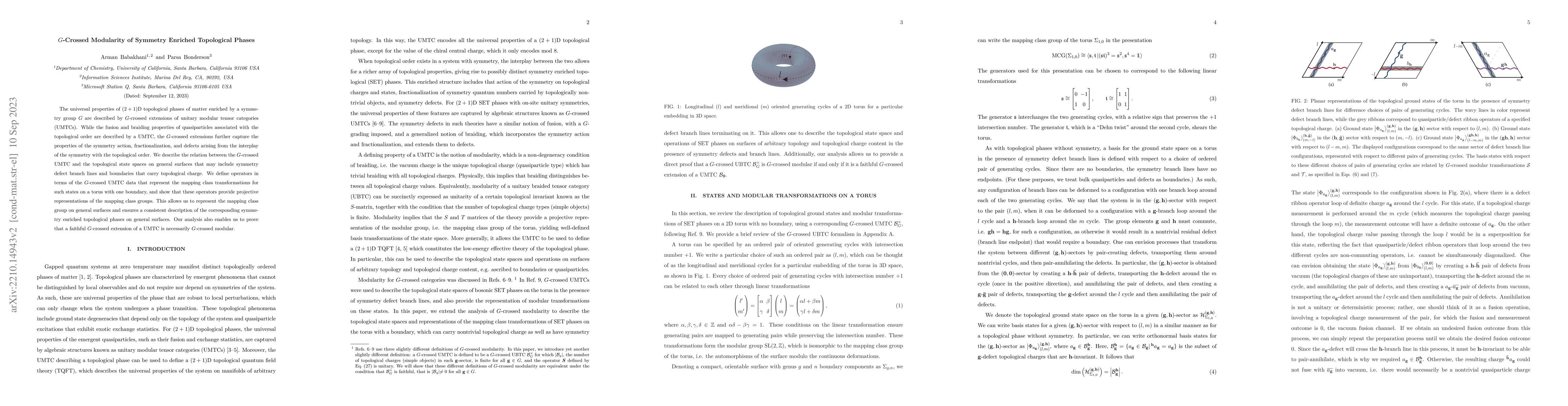 Thumbnail for G-crossed Modularity of Symmetry-Enriched Topological Phases