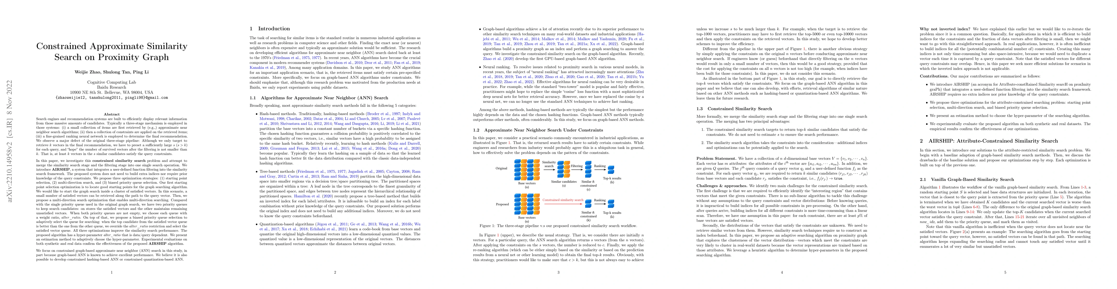 Thumbnail for Constrained Approximate Similarity Search on Proximity Graph