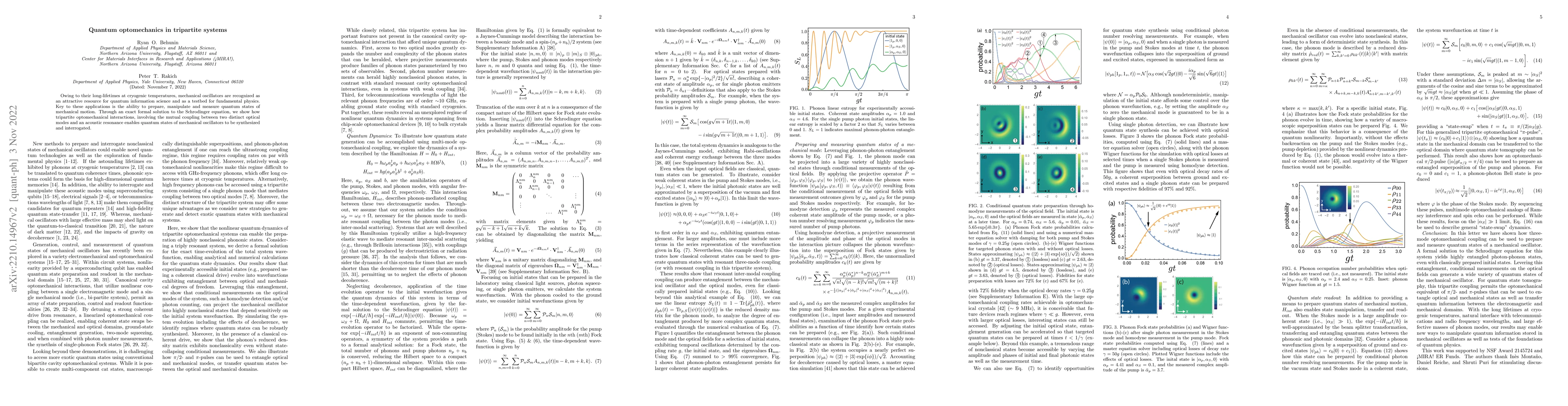 Thumbnail for Quantum optomechanics in tripartite systems