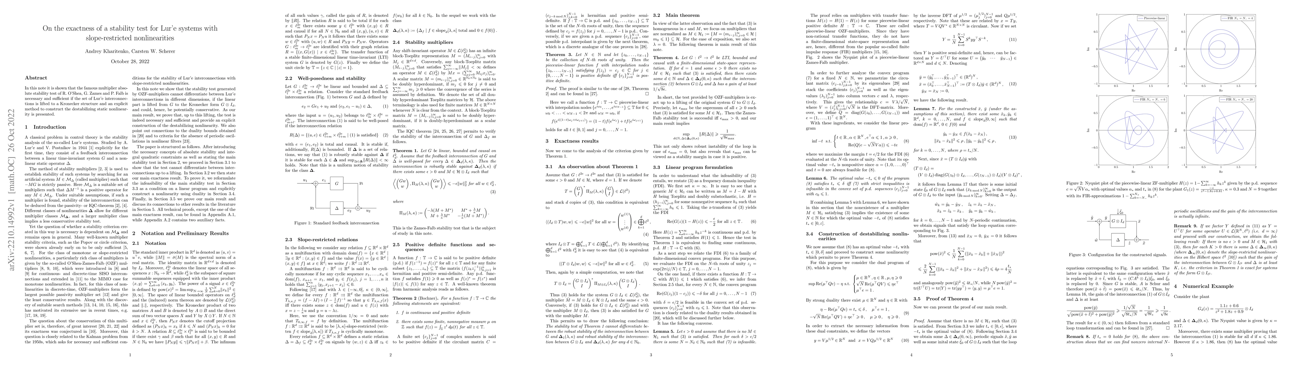 Thumbnail for On the exactness of a stability test for Lur'e systems with
  slope-restricted nonlinearities