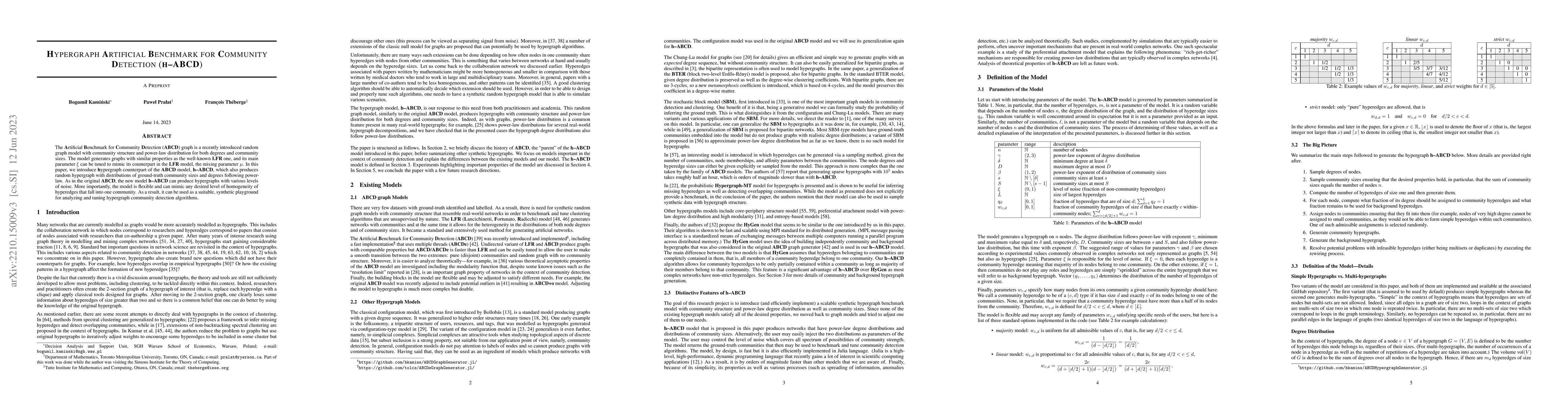 Thumbnail for Hypergraph Artificial Benchmark for Community Detection (h-ABCD)
