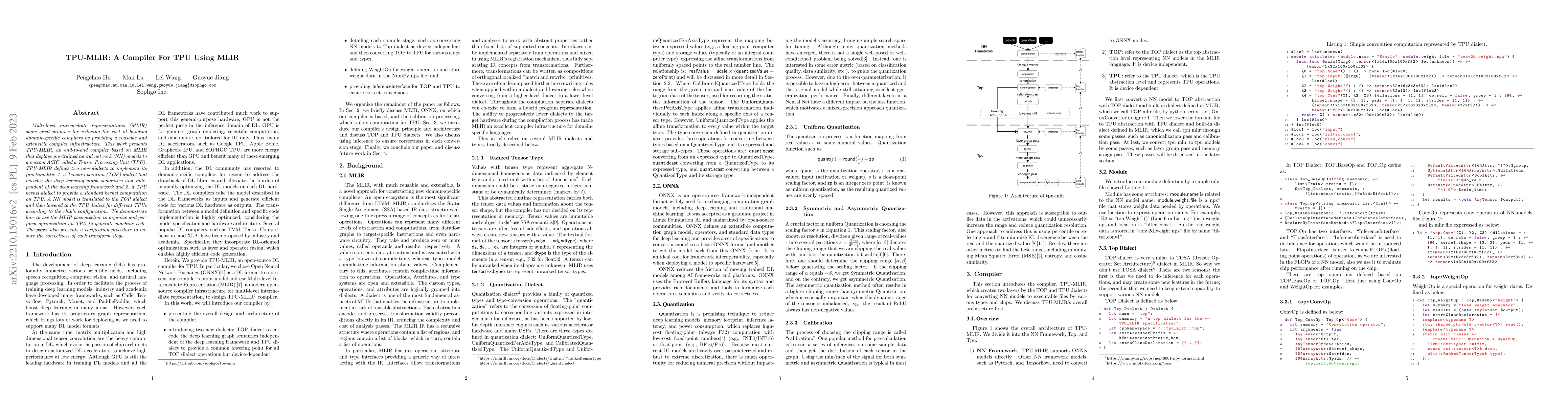 Thumbnail for TPU-MLIR: A Compiler For TPU Using MLIR
