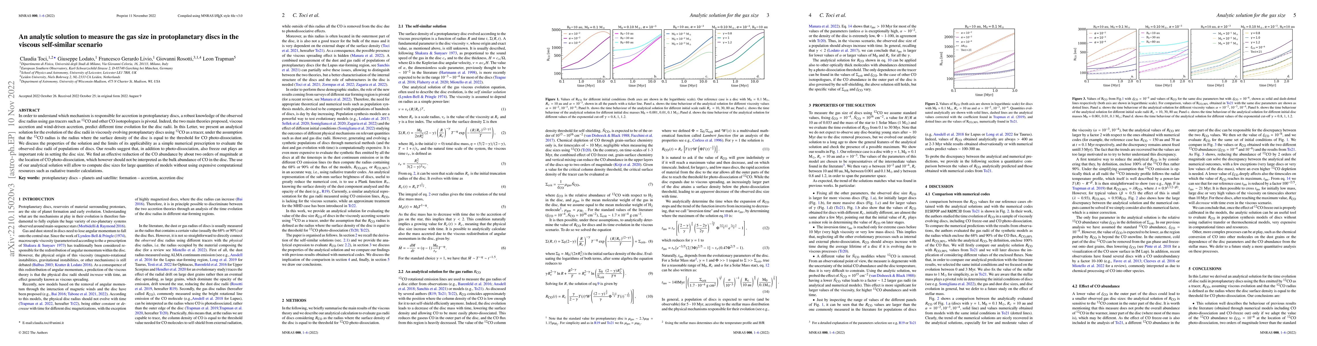 Thumbnail for An analytic solution to measure the gas size in protoplanetary discs in
  the viscous self-similar scenario