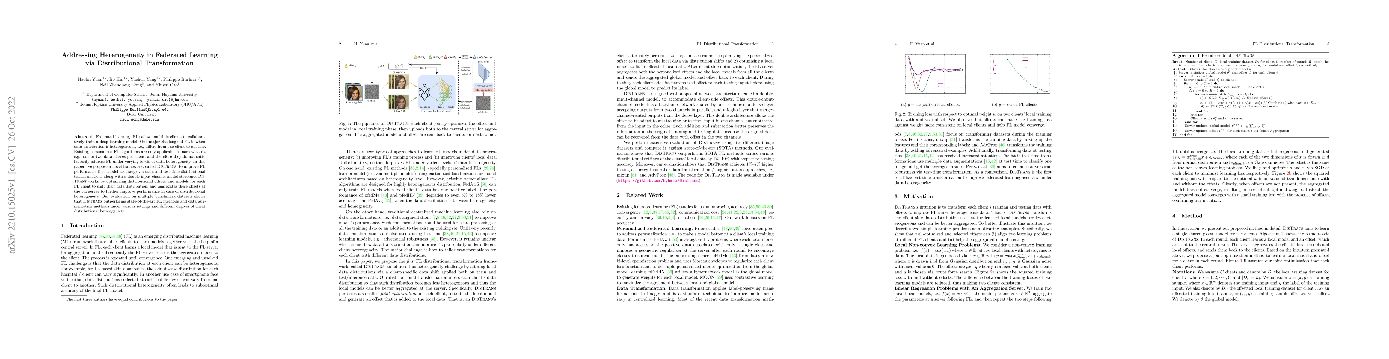 Thumbnail for Addressing Heterogeneity in Federated Learning via Distributional
  Transformation