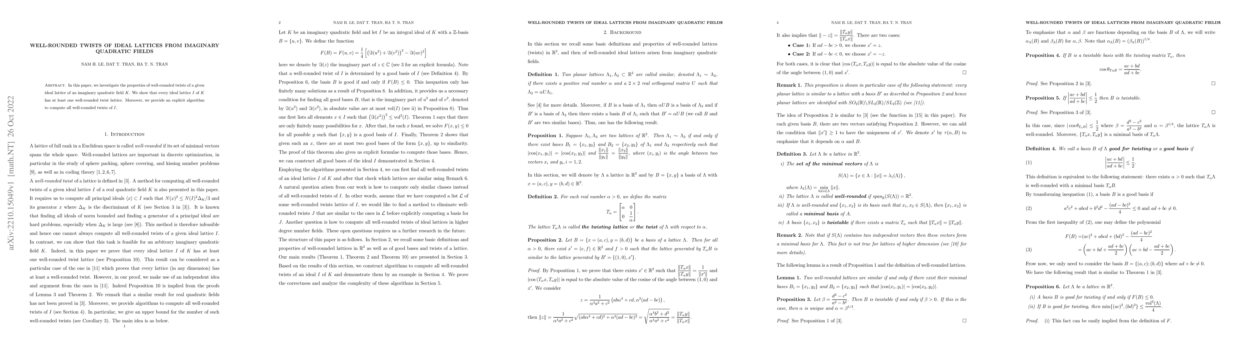 Thumbnail for Well-Rounded Twists of Ideal Lattices from Imaginary Quadratic Fields