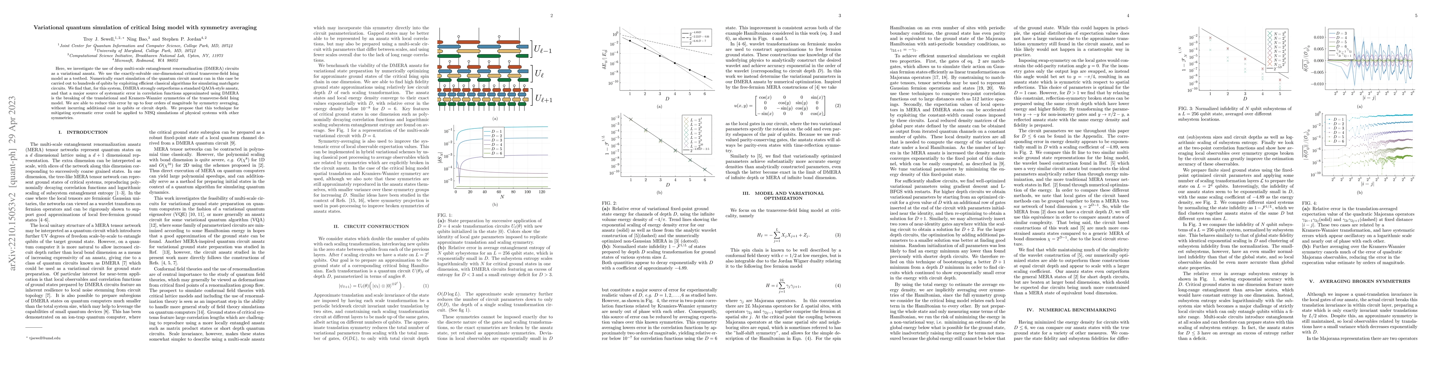 Thumbnail for Variational quantum simulation of critical Ising model with symmetry
  averaging
