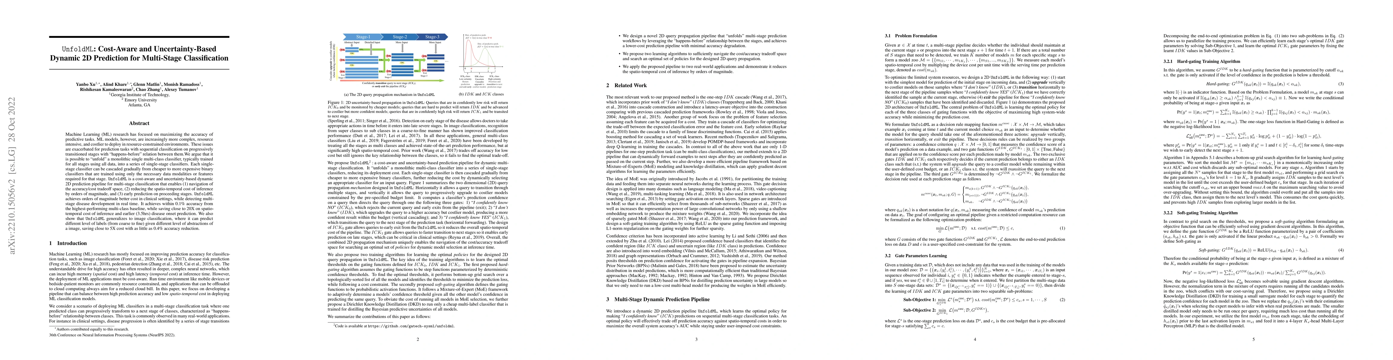 Thumbnail for UnfoldML: Cost-Aware and Uncertainty-Based Dynamic 2D Prediction for
  Multi-Stage Classification