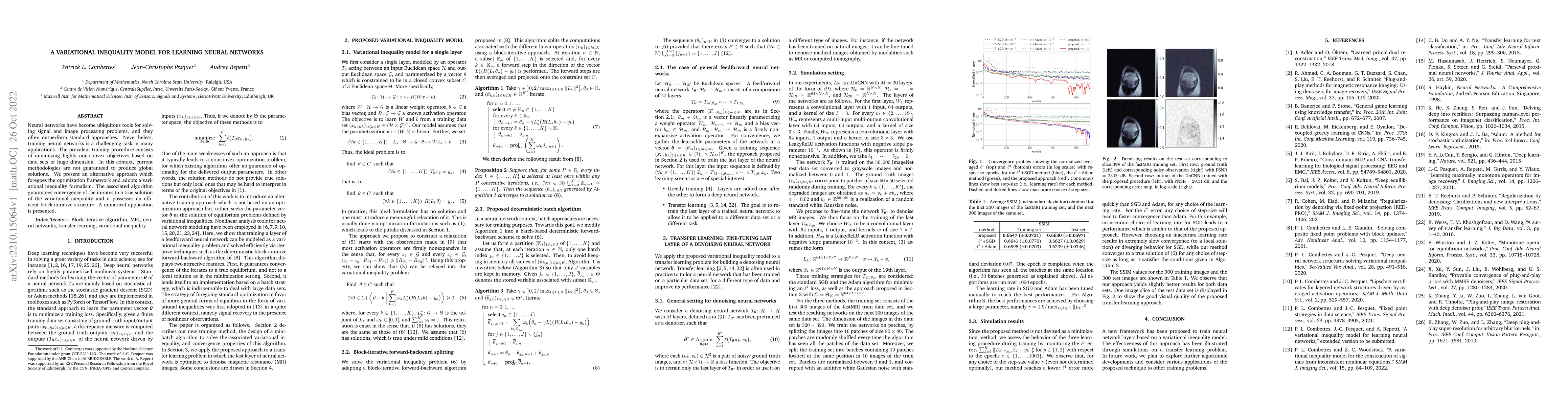 Thumbnail for A Variational Inequality Model for Learning Neural Networks