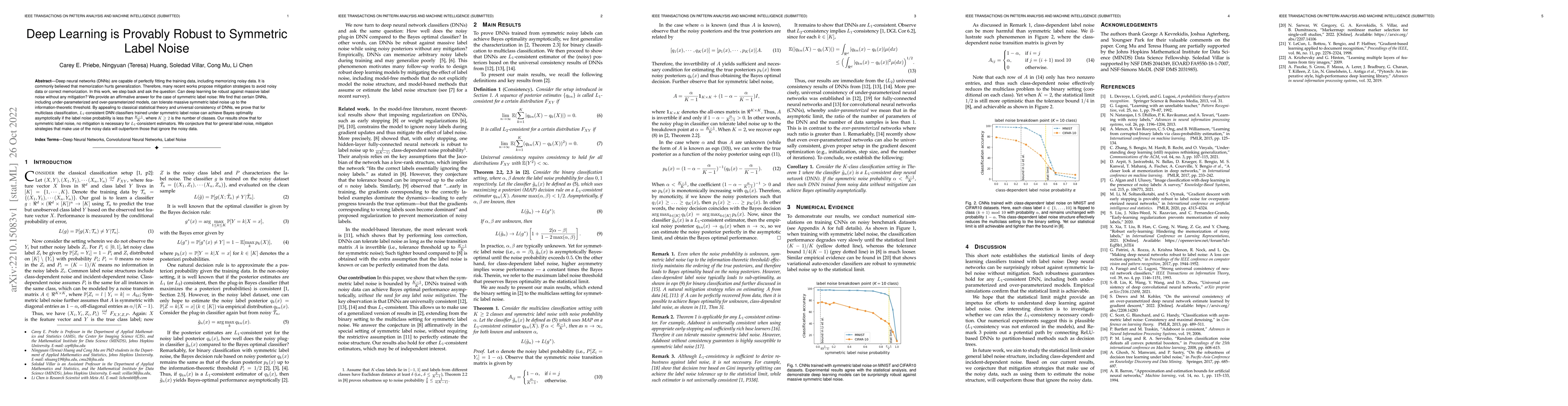 Thumbnail for Deep Learning is Provably Robust to Symmetric Label Noise